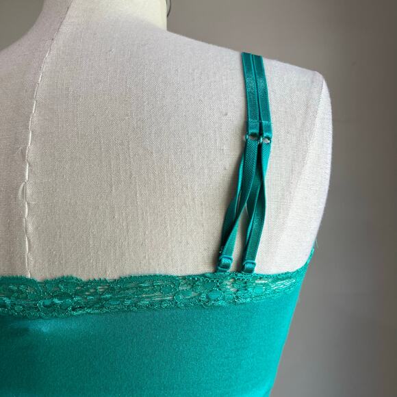 Express Green Heal Lace Trim Y2K Spaghetti Strap Tank Top Size XS - Picture 7 of 9